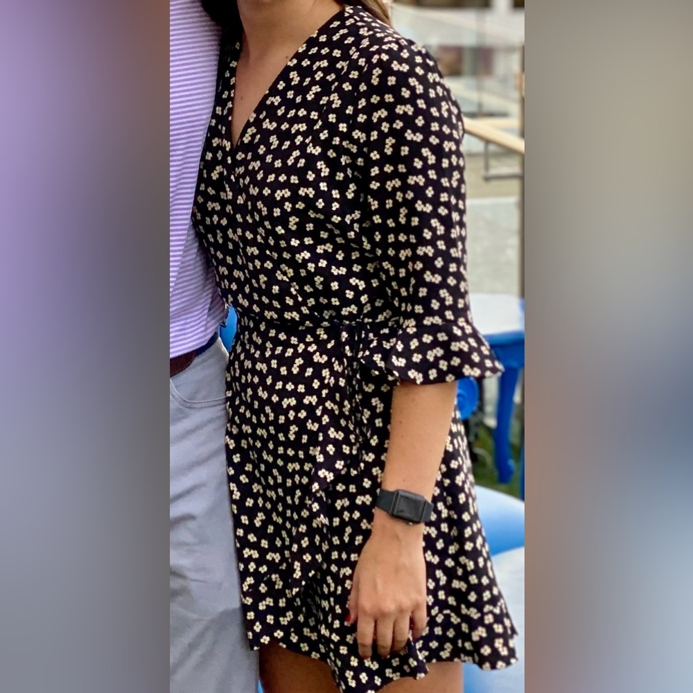 LOFT Floral Romper with Skirt Overlay Size 2